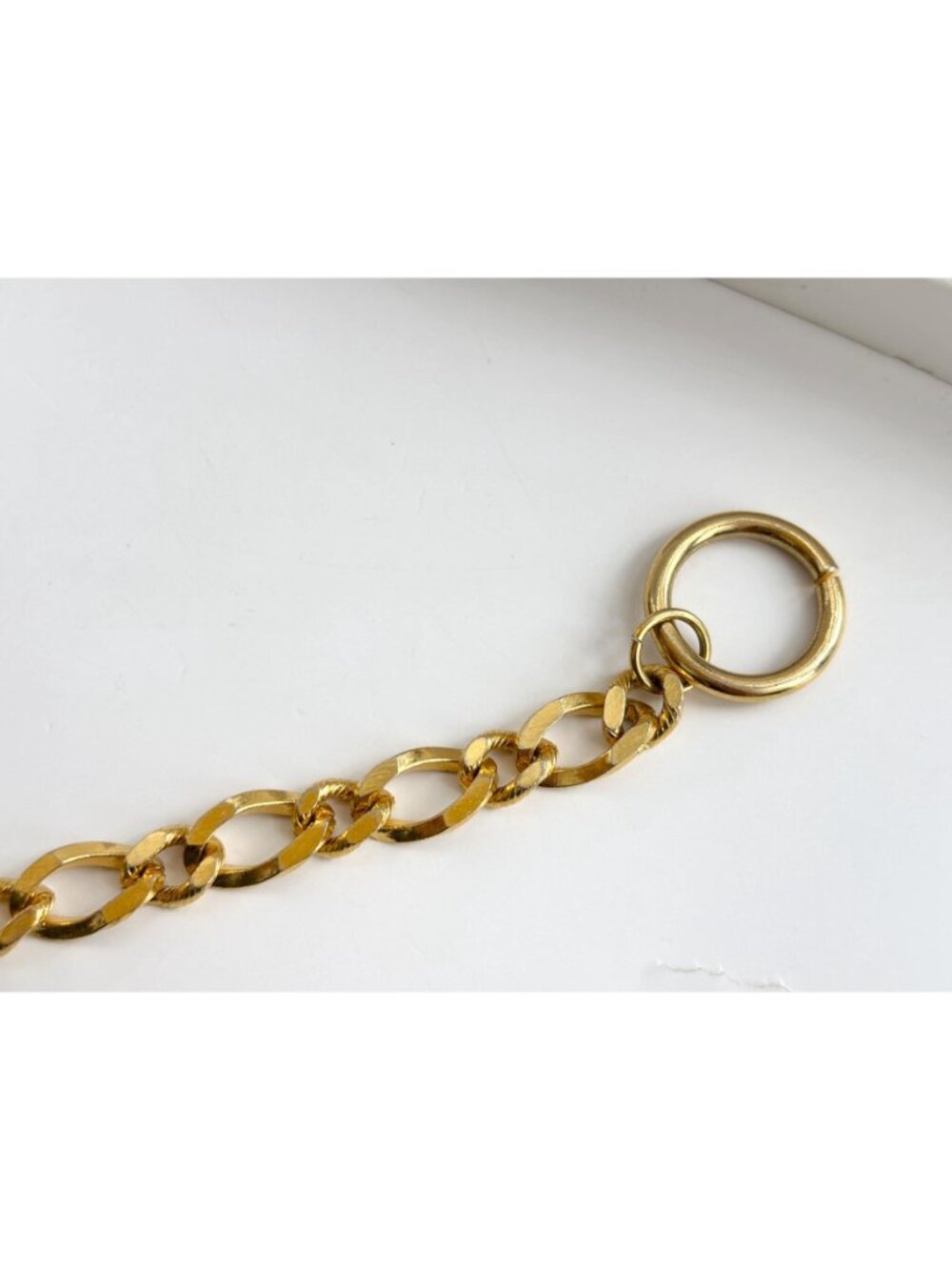 Cable Chain Gold Toned  Toggle Clasp Chunky Vintage 80's Style Bracelet - Picture 9 of 12